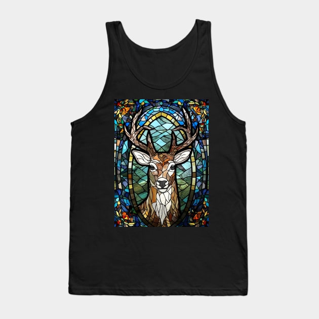 Glass stag face Tank Top by Jeff NZ